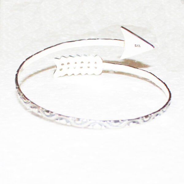 925 Sterling Silver Emerald Arm Cuff Bracelet Handmade Jewelry Gemstone Birthstone Bracelet back picture