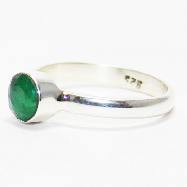 925 Sterling Silver Emerald Ring Handmade Jewelry Gemstone Birthstone Ring side picture