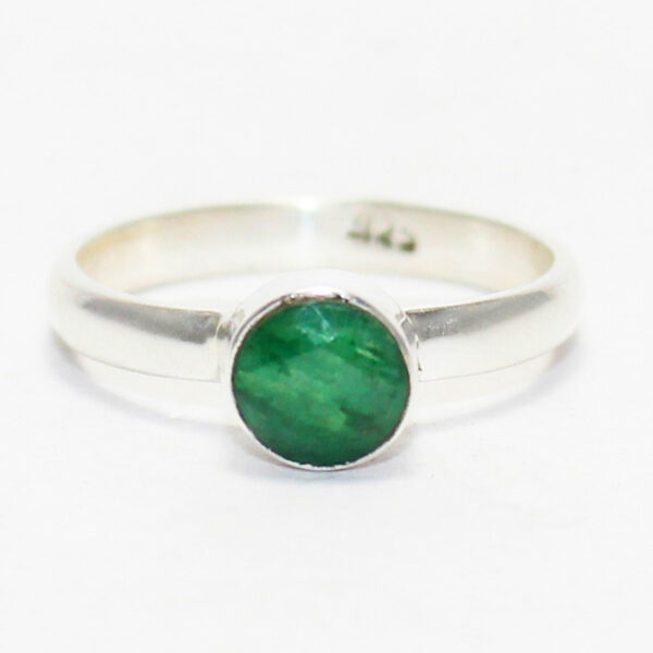 925 Sterling Silver Emerald Ring Handmade Jewelry Gemstone Birthstone Ring front picture