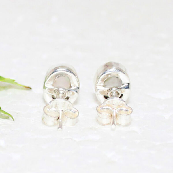 925 Sterling Silver Ethiopian Opal Earrings Handmade Jewelry Gemstone Birthstone Earrings back picture