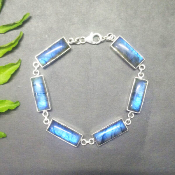 925 Sterling Silver Labradorite Bracelet Handmade Jewelry Gemstone Birthstone Bracelet front picture