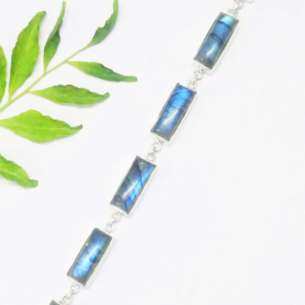 925 Sterling Silver Labradorite Bracelet Handmade Jewelry Gemstone Birthstone Bracelet side picture