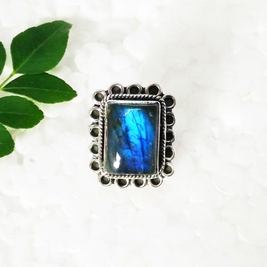 925 Sterling Silver Labradorite Ring, Handmade Jewelry, Gemstone Birthstone Ring, Gift For Women