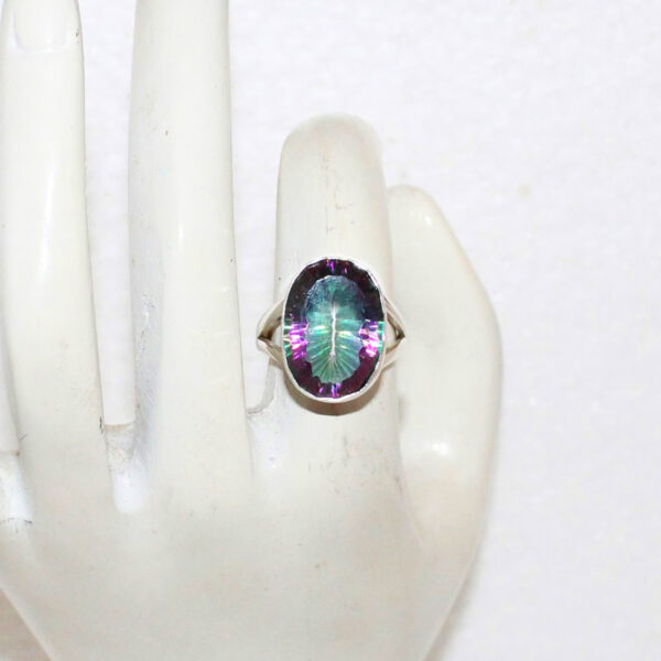 925 Sterling Silver Mystic Topaz Ring Handmade Jewelry Gemstone Birthstone Ring hand picture