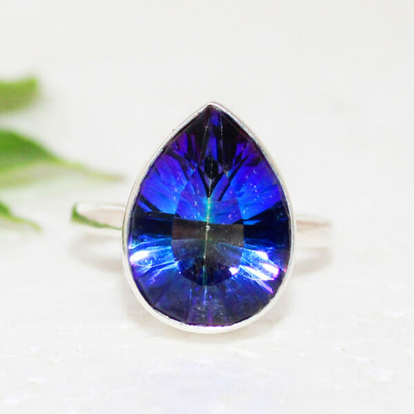 925 Sterling Silver Mystic Topaz Ring Handmade Jewelry Gemstone Birthstone Ring front picture