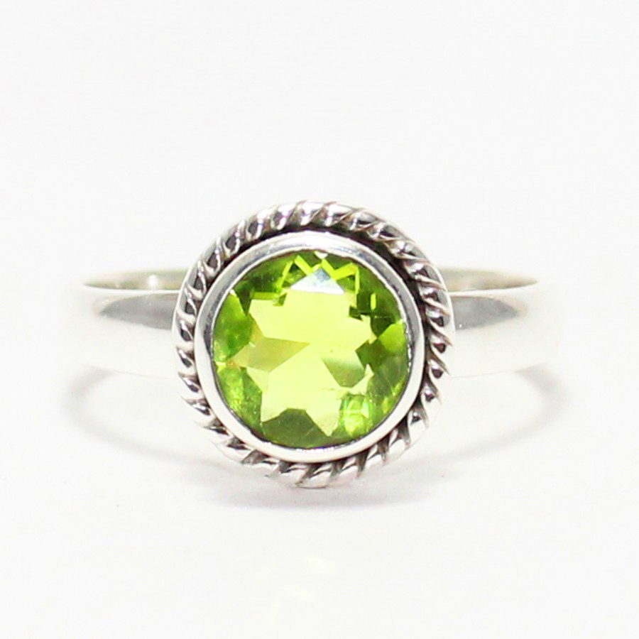 925 Sterling Silver Peridot Ring, Handmade Jewelry, Gemstone Birthstone Jewelry, Gift For Her