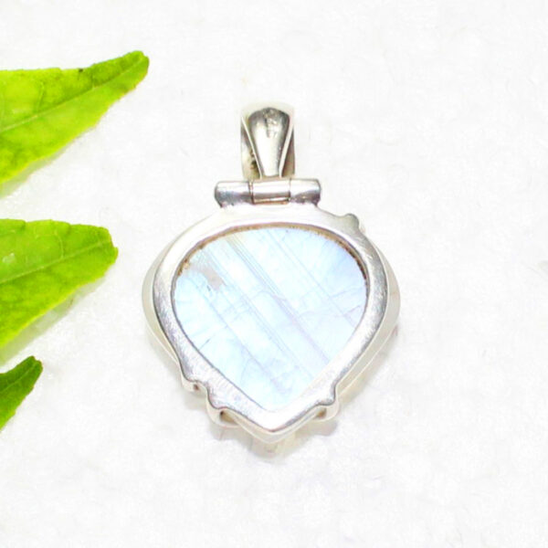 925 Sterling Silver Rainbow Moonstone Necklace Handmade Jewelry Gemstone Birthstone Pendant back picture