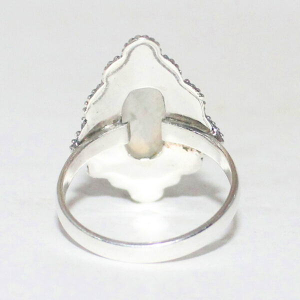 925 Sterling Silver Rainbow Moonstone Ring Handmade Jewelry Gemstone Birthstone Ring back picture
