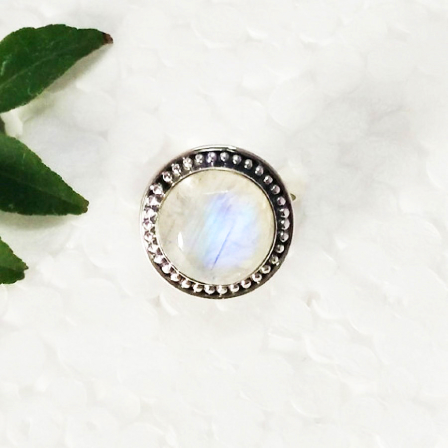 925 Sterling Silver Rainbow Moonstone Ring, Handmade Jewelry, Gemstone Birthstone Ring, Gift For Her