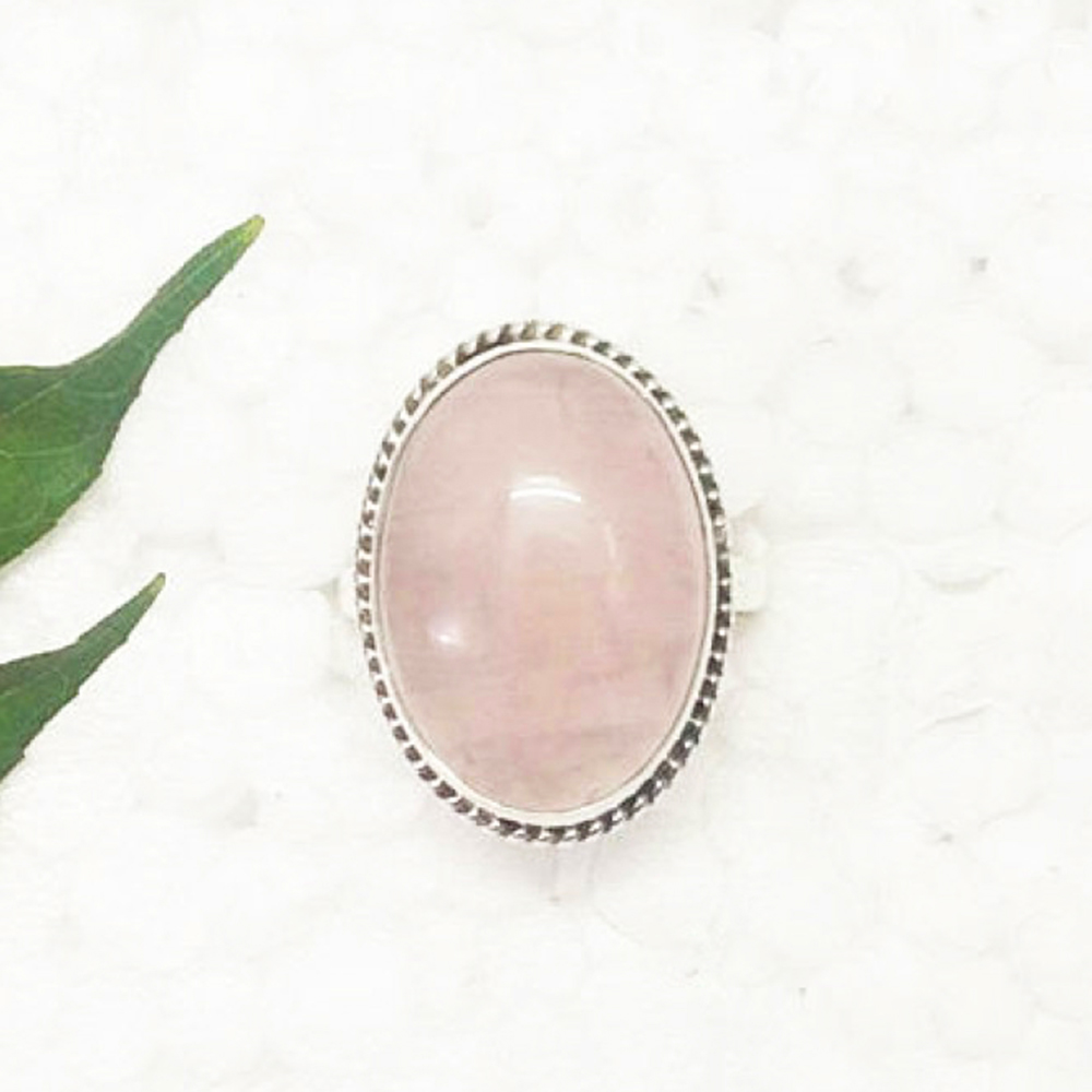 925 Sterling Silver Rose Quartz Ring, Handmade Jewelry, Gemstone Birthstone Jewelry, Gift For Women