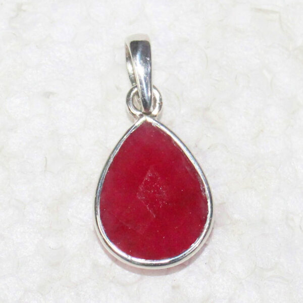 925 Sterling Silver Ruby Necklace Handmade Jewelry Gemstone Birthstone Pendant back picture