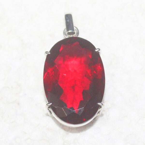 925 Sterling Silver Ruby Necklace Handmade Jewelry Gemstone Birthstone Pendant front picture