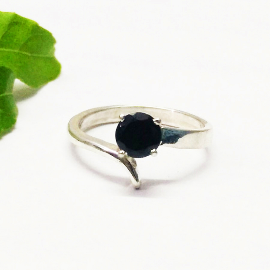 925 Sterling Silver Natural Black Tourmaline Ring, Handmade Jewelry, Gemstone Birthstone Ring, Gift For Women