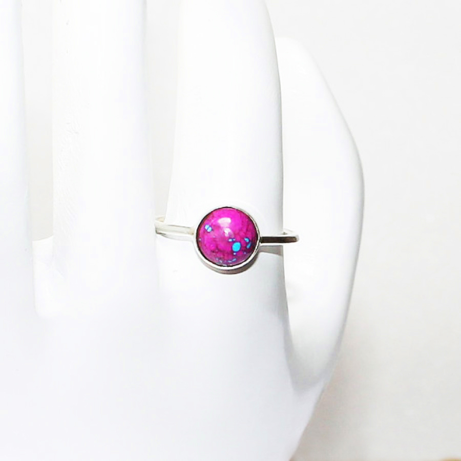 925 Sterling Silver Purple Turquoise Ring, Handmade Jewelry, Gemstone Birthstone Ring, Gift For Her