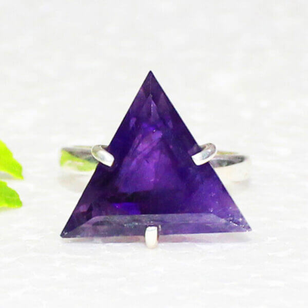 925 Sterling Silver Amethyst Ring Handmade Jewelry Gemstone Birthstone Ring front picture