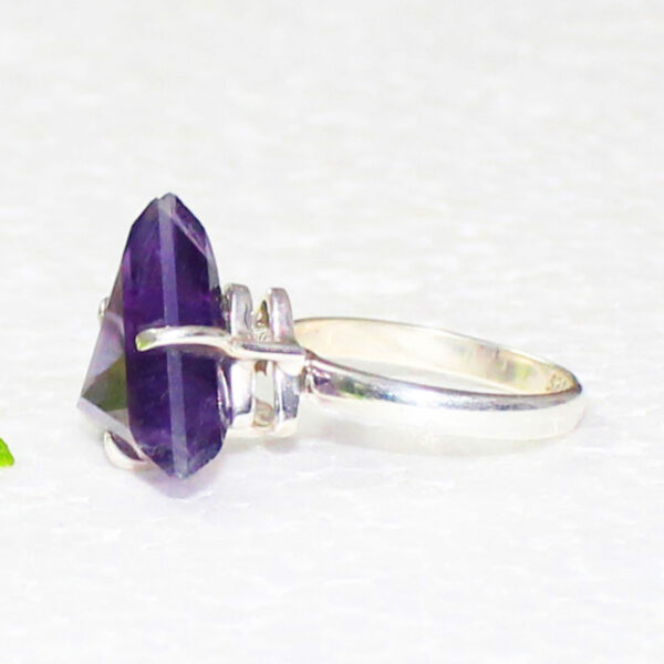 925 Sterling Silver Amethyst Ring Handmade Jewelry Gemstone Birthstone Ring side picture