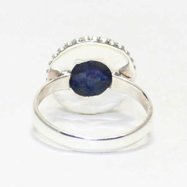 925 Sterling Silver Lapis Ring Handmade Jewelry Gemstone Birthstone Ring back picture