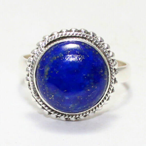 925 Sterling Silver Lapis Ring Handmade Jewelry Gemstone Birthstone Ring front picture