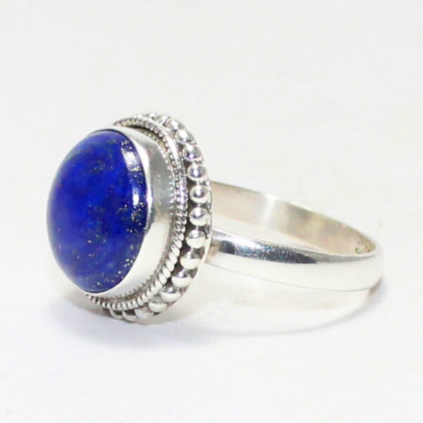 925 Sterling Silver Lapis Ring Handmade Jewelry Gemstone Birthstone Ring side picture