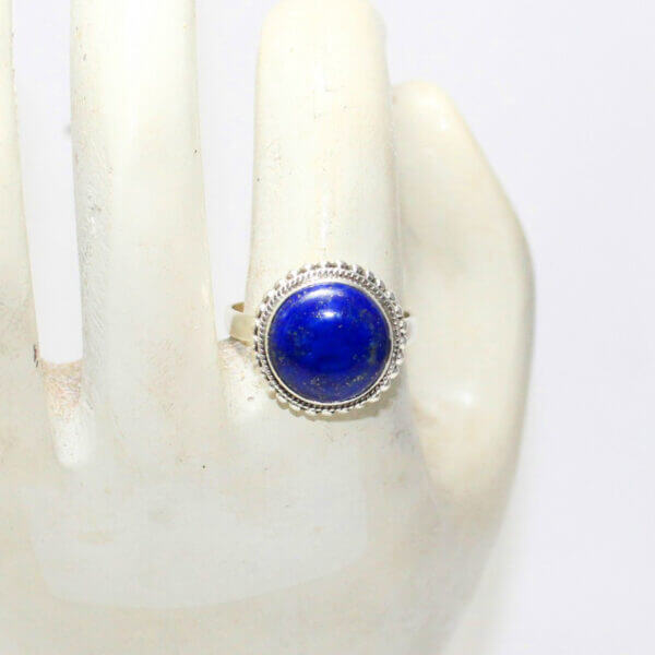 925 Sterling Silver Lapis Ring Handmade Jewelry Gemstone Birthstone Ring hand picture