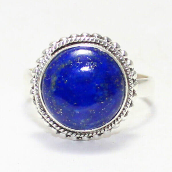 925 Sterling Silver Lapis Ring Handmade Jewelry Gemstone Birthstone Ring front picture