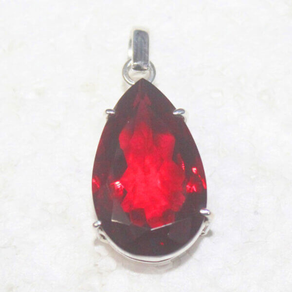 925 Sterling Silver Ruby Necklace Handmade Jewelry Gemstone Birthstone Pendant front picture