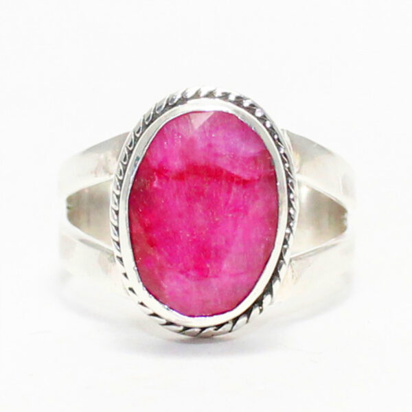 925 Sterling Silver Ruby Ring Handmade Jewelry Gemstone Birthstone Ring front picture