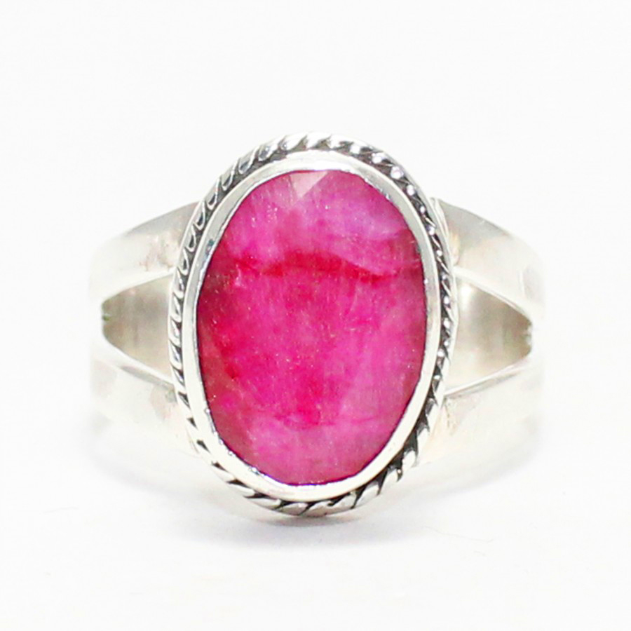 925 Sterling Silver Ruby Ring, Handmade Jewelry, Gemstone Birthstone Jewelry, Gift For Women