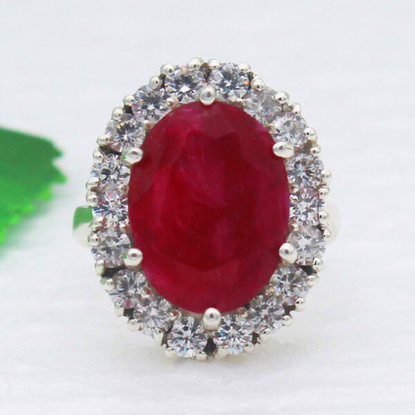 925 Sterling Silver Ruby Ring Handmade Jewelry Gemstone Birthstone Ring front picture