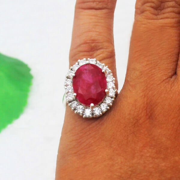 925 Sterling Silver Ruby Ring Handmade Jewelry Gemstone Birthstone Ring hand picture