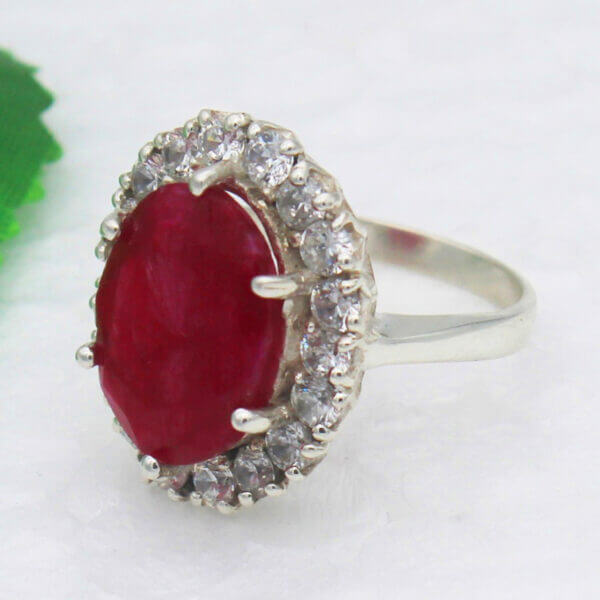 925 Sterling Silver Ruby Ring Handmade Jewelry Gemstone Birthstone Ring side picture