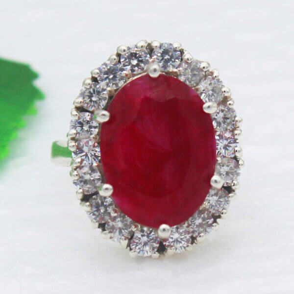 925 Sterling Silver Ruby Ring Handmade Jewelry Gemstone Birthstone Ring front picture