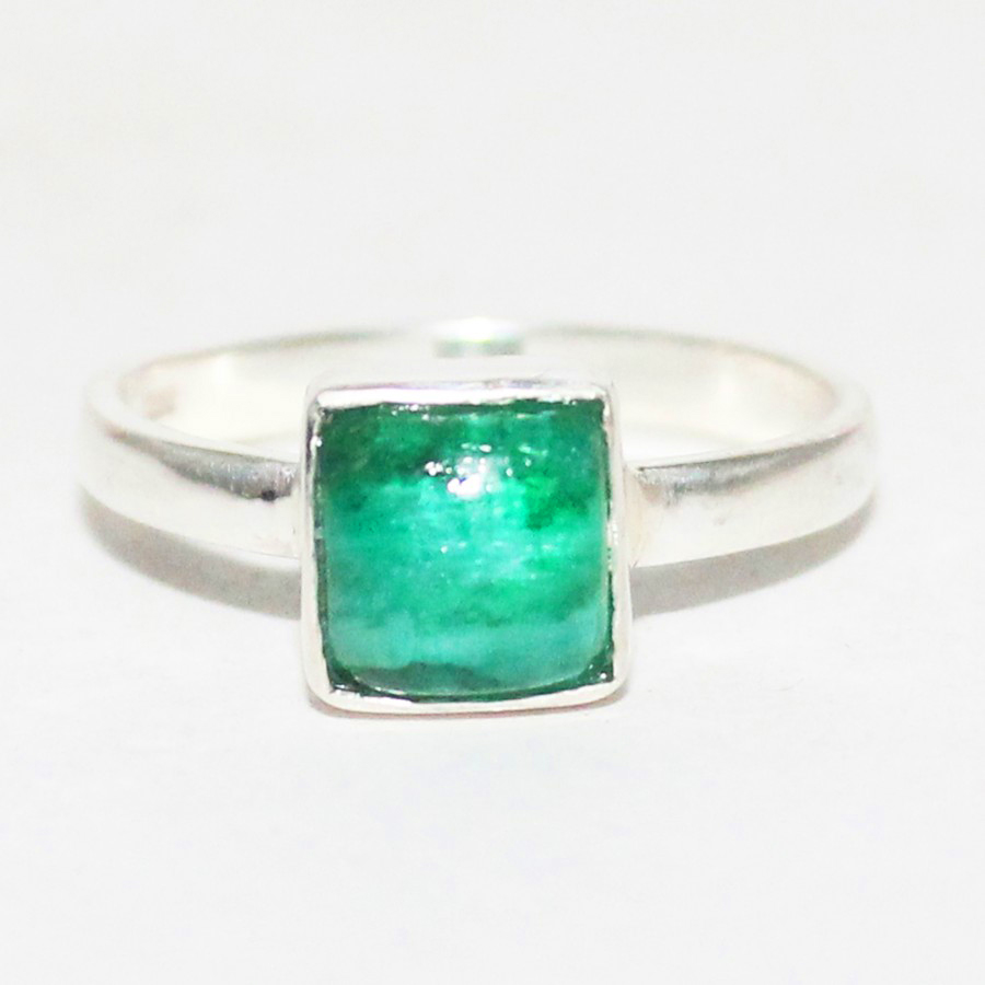 925 Sterling Silver Emerald Ring, Handmade Jewelry, Gemstone Birthstone Ring, Gift For Her