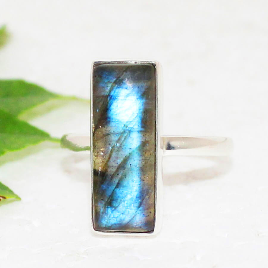 925 Sterling Silver Labradorite Ring, Handmade Jewelry, Gemstone Birthstone Ring, Gift For Her