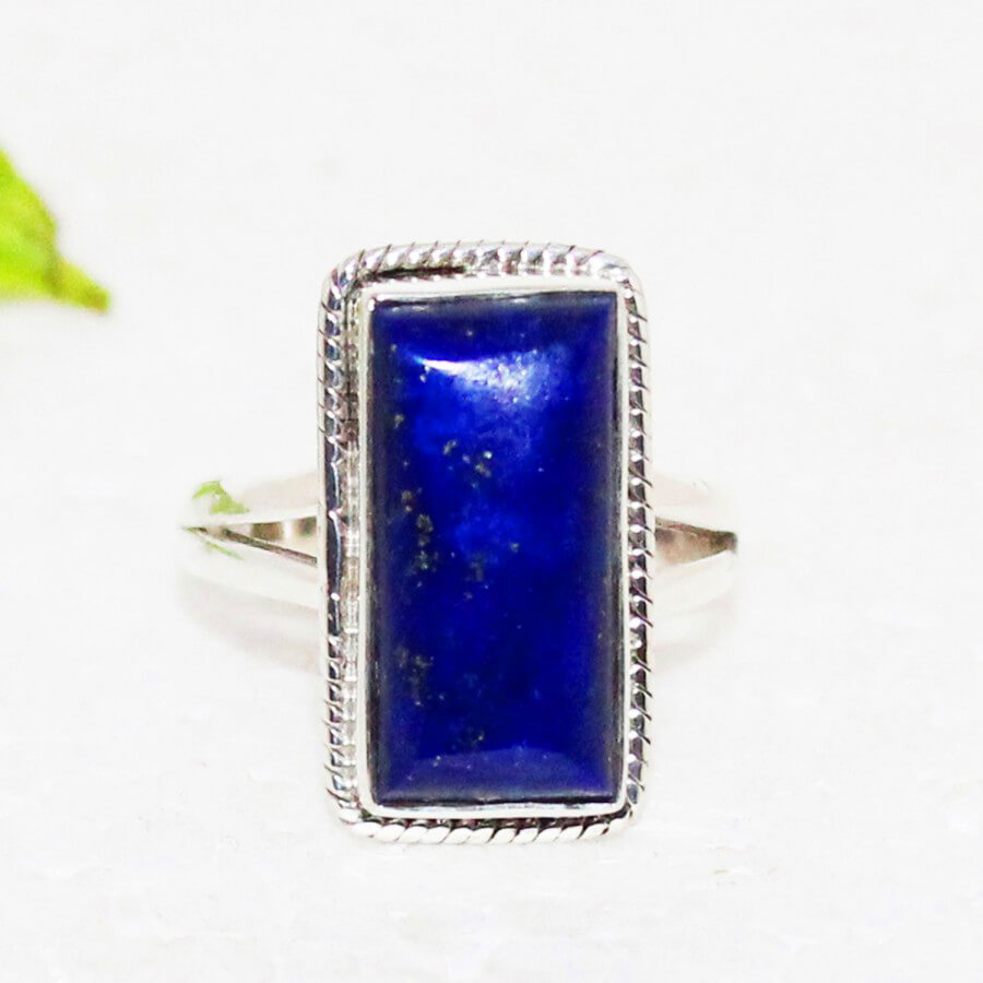 925 Sterling Silver Lapis Ring, Handmade Jewelry, Gemstone Birthstone Ring, Gift For Women