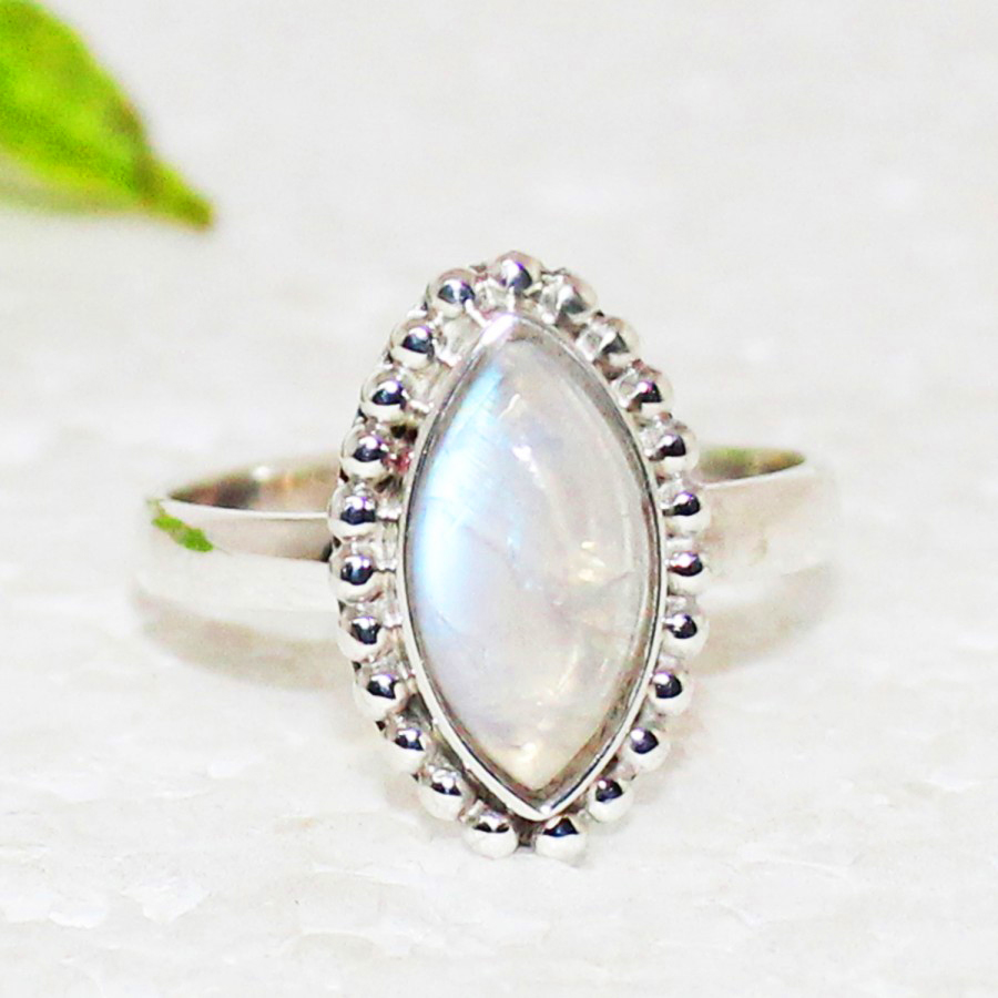 925 Sterling Silver Rainbow Moonstone Ring, Handmade Jewelry, Gemstone Birthstone Ring, Gift For Her