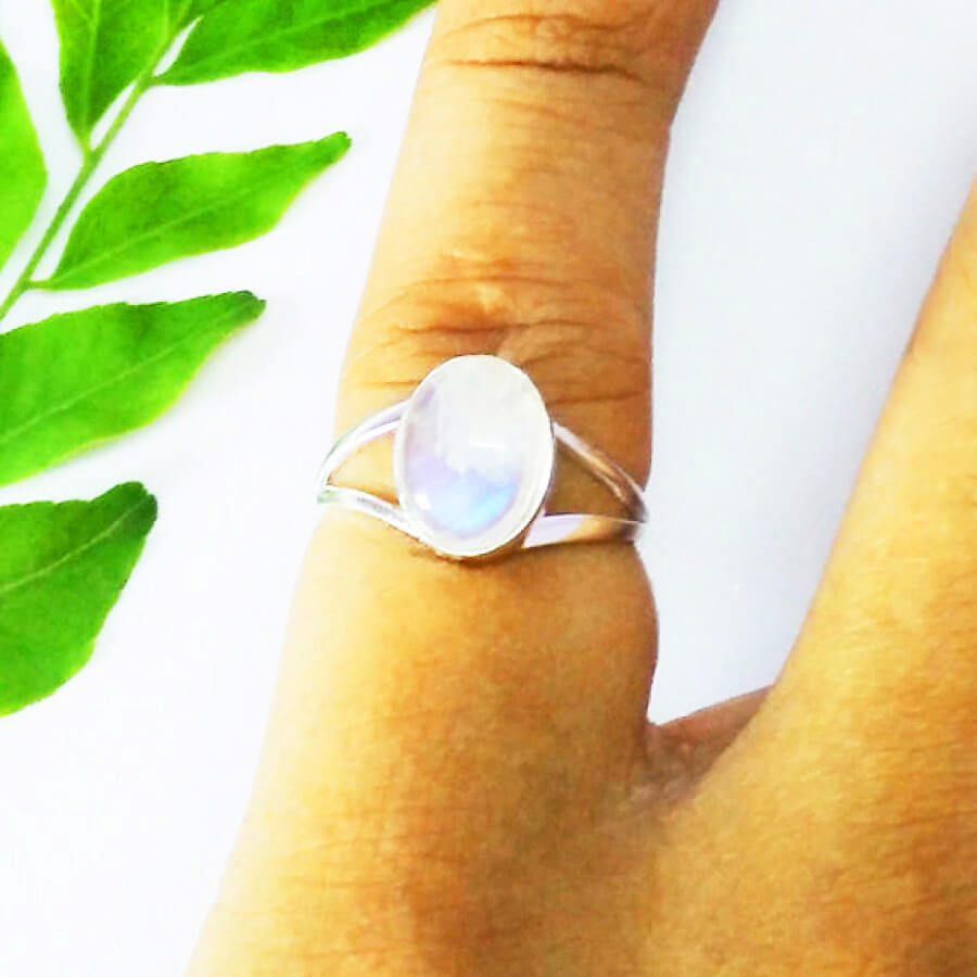 925 Sterling Silver Rainbow Moonstone Ring, Handmade Jewelry, Gemstone Birthstone Ring, Gift For Her