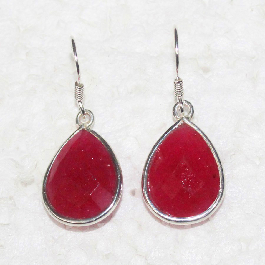 925 Sterling Silver Ruby Earrings, Handmade Birthstone Jewelry, Silver Earrings Dangle, Gift For Women (Copy)