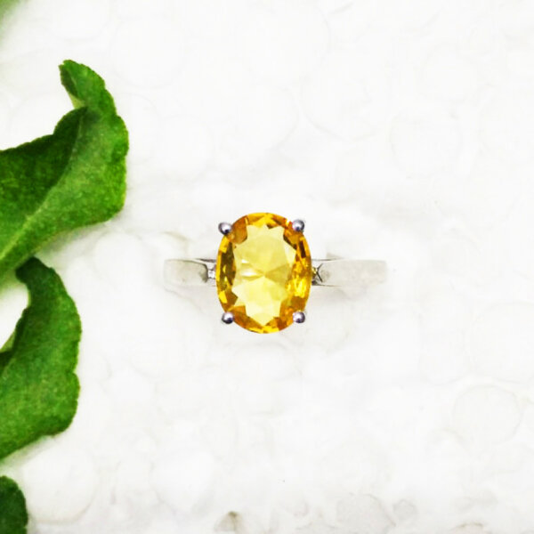 925 Sterling Silver Citrine Ring Handmade Jewelry Gemstone Birthstone Ring front picture