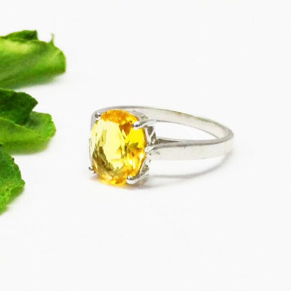 925 Sterling Silver Citrine Ring Handmade Jewelry Gemstone Birthstone Ring side picture