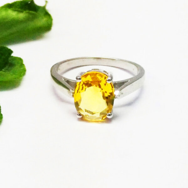 925 Sterling Silver Citrine Ring Handmade Jewelry Gemstone Birthstone Ring front picture