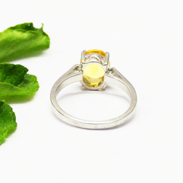 925 Sterling Silver Citrine Ring Handmade Jewelry Gemstone Birthstone Ring back picture