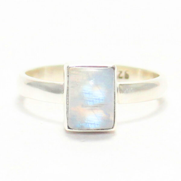 925 Sterling Silver Rainbow Moonstone Ring Handmade Jewelry Gemstone Birthstone Ring front picture